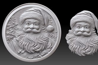 sculpt 3d bas relief 3d coin ,cnc design, 3d medallion, wall art 3d printing