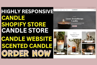 design private label candle shopify store scented candle store candle website