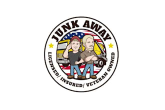 design popular cartoon junk removal logo
