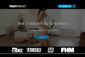 build onlyfans management website, modeling website, onlyfans agency website