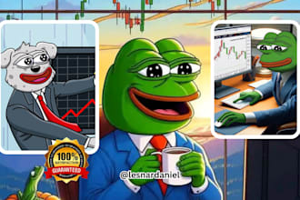 do memecoin illustration character memecoin logo art meme cartoon illustration