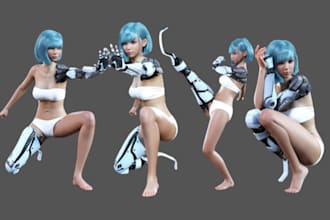 create a cute rig live2d vtuber model character in anime art style ready