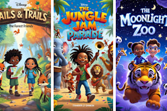 illustrate 3d children story book illustration, 3d children book illustration