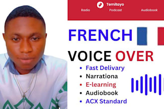 french professional voice over for your audiobook, acx voice over for audiobook