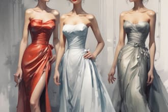 draw a fashion illustration, sketch, portrait
