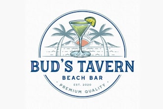 make captivating minimal beach bar logo