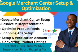 set up google merchant center optimize shopping ads product feed fix suspension