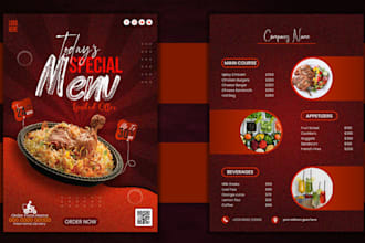 design editable restaurant menu digital menu price list