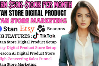 setup stan store,stan store design, beacon ai,stan store marketing,etsy store