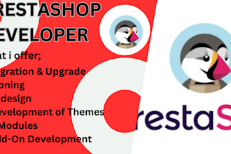 upgrade,clone, redesign, develop prestashop store, theme, module, migrate