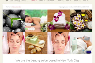 design beauty salon, spa website and hair extension, fashion makeup cosmetic wix