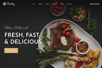 design luxury bakery website restaurant food shopify store catering cafe store