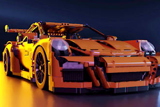 stylized lego car 3d model for print,3d character sculpture,animatronic,viny toy