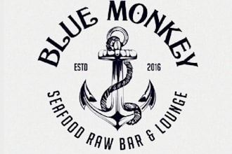 design food truck seafood raw bar logo
