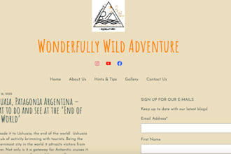 create, design or update a wordpress website