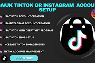create USA tiktok, instagram account creation USA tiktok account for tiktok shop