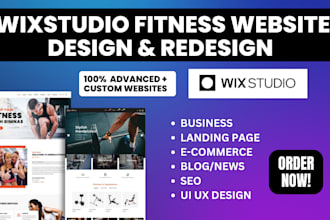 build fitness website, redesign wix gym landing page, wix yoga website