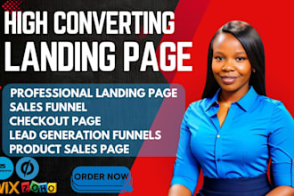 design getresponse unbounce landing page, checkout page and sales funnel