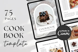 create a unique recipe book, meal planner, nutrition guide in canva