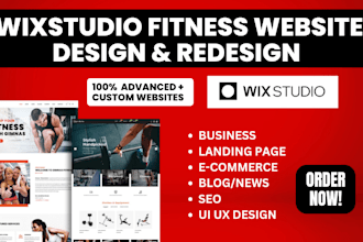 build your fitness website, redesign wix gym landing page, wix yoga website