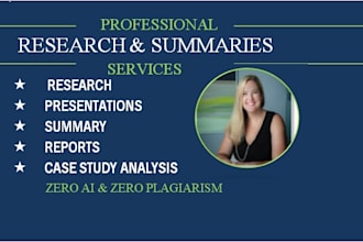 do reports, case study analysis, research and summary writing