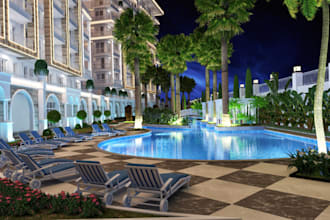 remodel 3d residential villa,exterior garden,terrace house,cgi pool,room renders