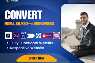 convert figma,xd or PSD to wordpress, figma to elementor