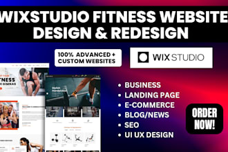 build wix studio fitness website, gym landing page, wix studio yoga website