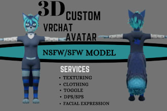 model vrchat avatar furry avatar 3d avatar vrc avatar 3d model for vrchat vtuber