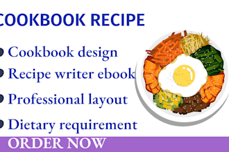 create a unique recipe book meal planner nutrition guide in canva