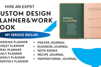 design custom planner, journal coloring, calendar tracker, low kdp content book
