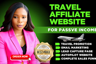 setup a travel affiliate marketing website with sales funnel for passive income