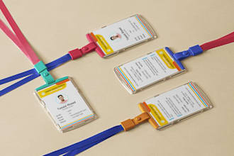 design modern id card with lanyard id badge, name card