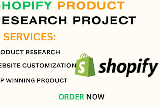 do research on winning product, shopify product, web research, product upload