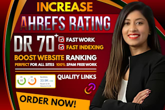 increase ahrefs domain rating DR up to 70 with high authority seo backlinks