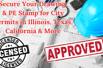 do civil engineering pe stamp, city permit for illinois, texas, california stamp
