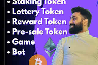 be your blockchain developer to create token, games, staking, presale, dex,web3