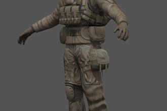 detail 3d realistic character, daz3d, iclone, rig for game, animation, uv map