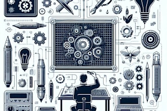 create a technical illustration, instruction manual design