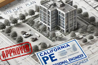 california civil and structural engineer review stamp city permit drawing