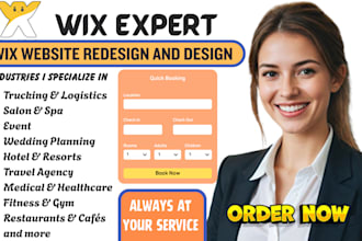 wix design and redesign taxi hotel appointment agency car booking website