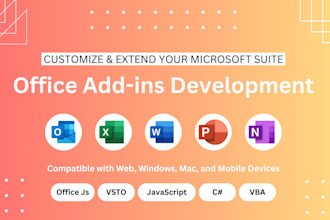 develop office addin for outlook excel word PPT solutions