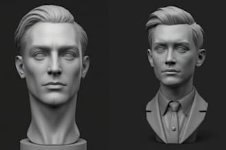sculpt printable 3d head, 3d head sculpting, 3d head bust, 3d bust model