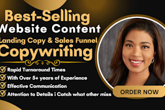 write epic website content, landing page copy, sales funnels copywriting