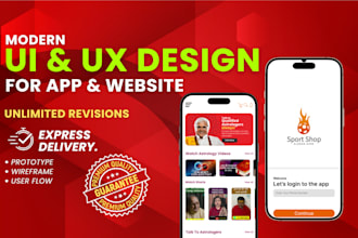 do mobile app design and website UI design including wireframe on figma