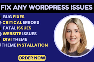 fix wordpress bug, error and issues fast, install wordpress theme