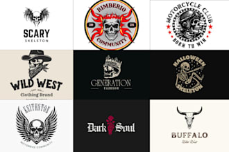 make edgy skull grim skeleton for streetwear tshirt design logo