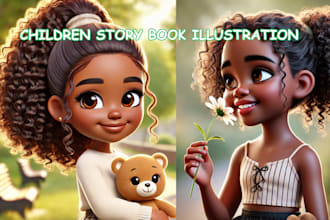 do picture story book illustration, kids storybook, children story illustration