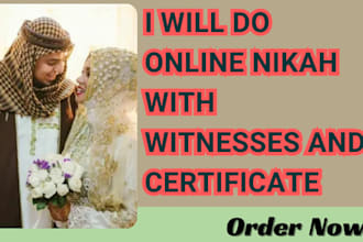 be imam for your nikah, online nikah, witnesses and certificate