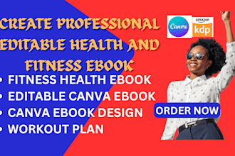 do editable health and fitness ebook, pdf lead magnet design in canva, designrr